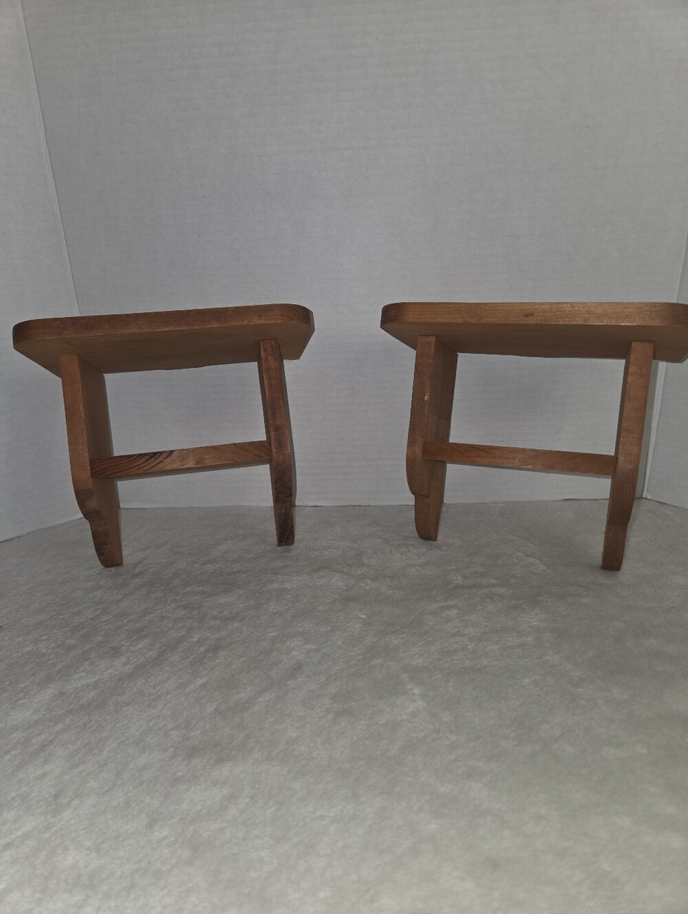 Two Small Wall Wood Shelfs w/ Metal Brackets 7.5" x  4.5"